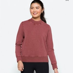 MPG Sport Jennifer Distressed Long Sleeve Pullover Sweatshirt